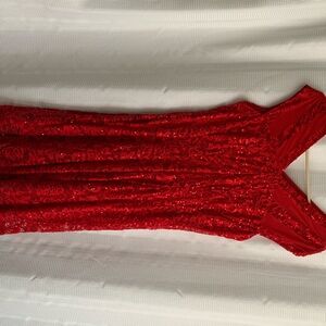 Elegant Red Lace Dress